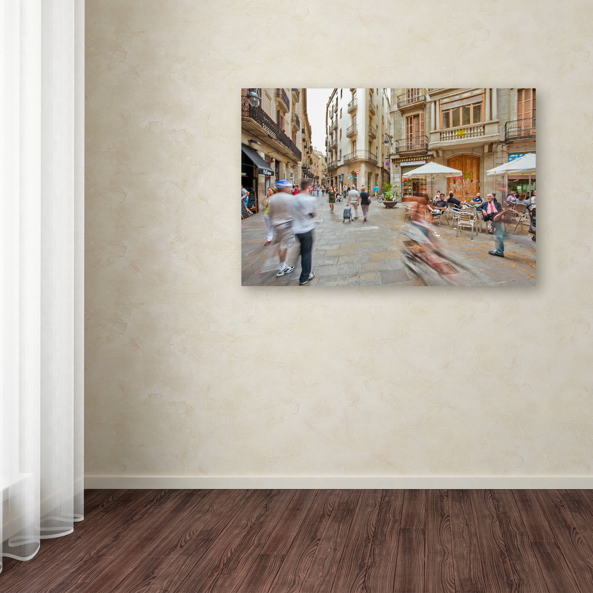 Trademark Fine Art "Ghost Biker Rides Gothic Barcelona" Canvas Art by Yale Gurney