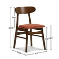 thumbnail image 3 of New Classic Furniture Morocco Wood Dining Chair in Orange (Set of 2), 3 of 8