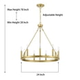 thumbnail image 4 of ACROMA  9-light Modern Farmhouse Wagon Wheel Chandelier for Dining room - 24 inches Satin Gold Satin, Matte Gold, Brass, Painted, 4 of 5
