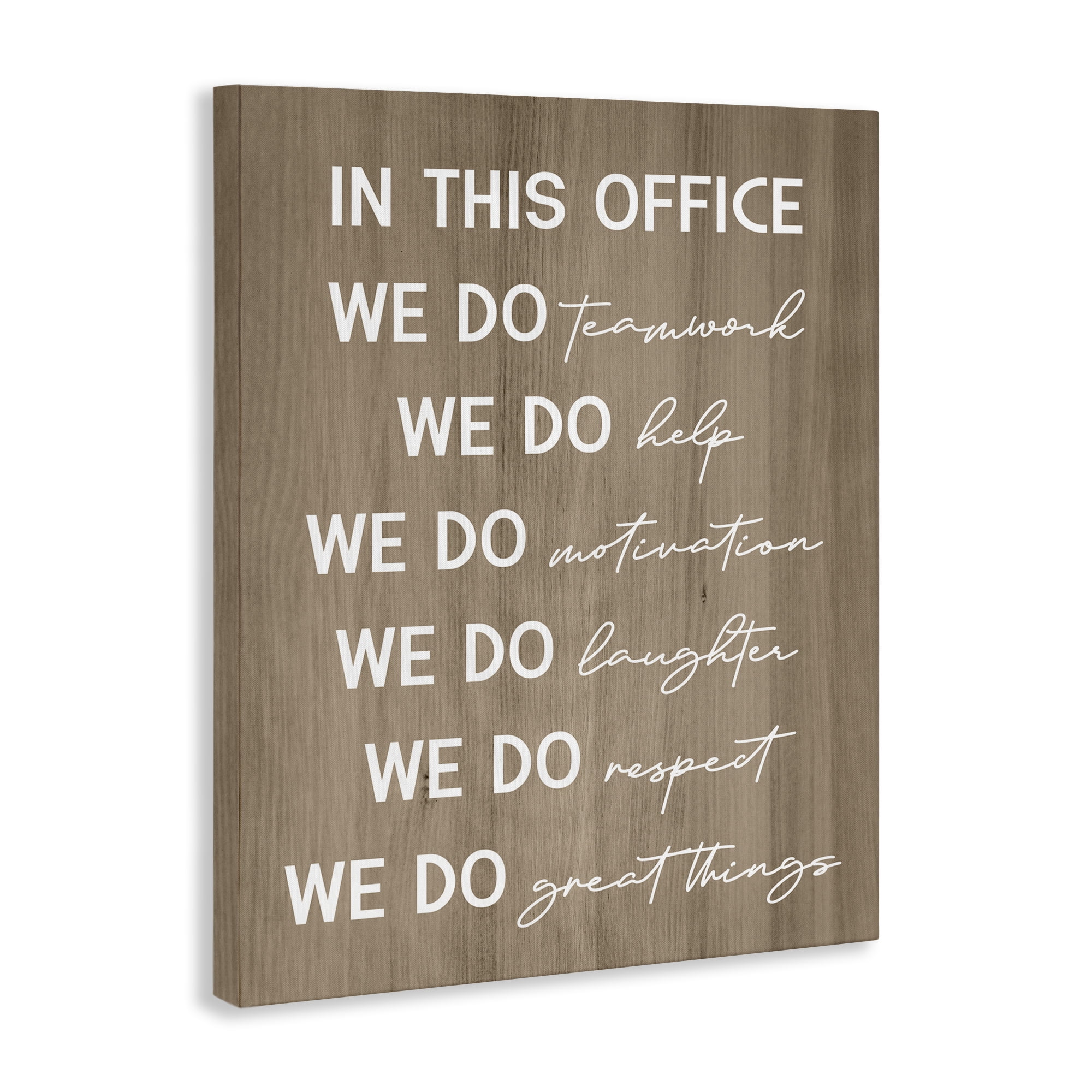 Stupell Industries In This Office Motivational Text & Numbers Painting Wrapped Canvas Art Print Wall Art, 24 x 30
