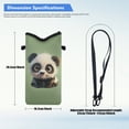 thumbnail image 6 of ZIATUBLES Cellphone Shockproof pouch Bag Soft Neoprene Cellphone Bag Portable Phone Sleeve Case with Adjustable Strap Top Opening Phone Case, 4 X 8 Inch, Cartoon Panda Green, 6 of 7