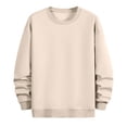 thumbnail image 4 of PNTUTB Men's Fashion Casual Solid Color Crew Neck Sweatshirt Long Sleeve Loose Comfortable Pullover Essential Tops, 4 of 6