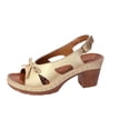 thumbnail image 2 of IEMIEMIEM Chunky Heeled Sandals for Womens Bohemian Cutout Open Toe Slip On Summer Sandals Ankle Strap Sandals Party Dress Sandals Gold 7 Wide, 2 of 6
