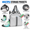 thumbnail image 7 of Pickleball Tote Bag for Women with Shoe Compartment, Fits 2 Paddles,PB07, 7 of 7