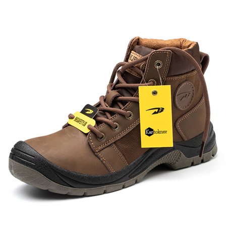 

High Top Safety Shoes Work Boots Steel Toe Cap Water Proof No Slip Safety Trainer (Brown:45)