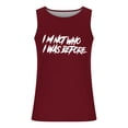 thumbnail image 4 of Wavsuf Men's Print Tank Top Crew Neck Striped Casual Sleeveless Sports Wine T-shirt Tank Size S, 4 of 4