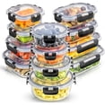 thumbnail image 1 of Juego de 12 recipientes de vidrio con Tapa Brandtrendy color negro, 1 of 7