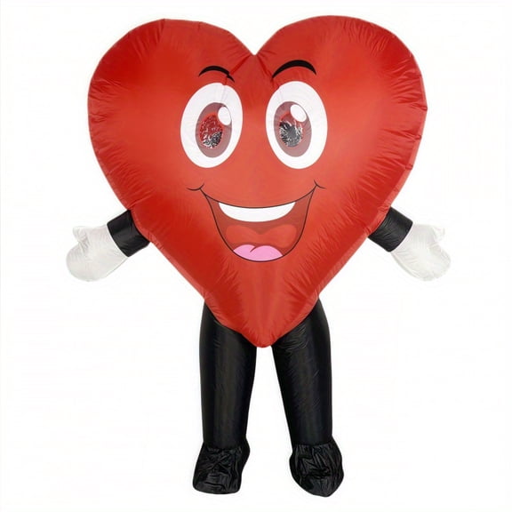 Inflatable Heart Costume For Adults - Cute Valentine's Day & Fun Party Outfit,Height 59"–74.8",Love