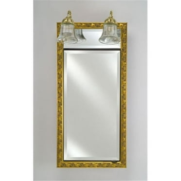 Afina Corporation SD-LT1730RPALHO 17 in.x 30 in.Recessed Single Door Cabinet with Traditional Lights - Parliament Honey