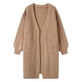 thumbnail image 5 of Long Cardigan Sweaters for Women Long Sleeve Loose Open Front Ribbed Knit Sweater Jacket with Pockets Fall Winter Coat, 5 of 5