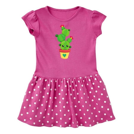 

Inktastic Cute Cactus Cactus With Flowers Cactus In A Pot Gift Toddler Girl Dress