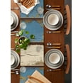 thumbnail image 2 of Blue Beige Wood Grain Table Runner 48 Inches, Vintage Shabby Plank Bed Runner Dresser Scarves Tabletop for Indoor Outdoor Parties/Ceremony/Banquet, 13" x 48", 2 of 8