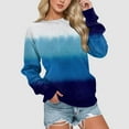 thumbnail image 2 of Vedolay Trendy Tops for Women Hoodies for Women Long Sleeve Sweatshirts Crewneck Casual Fit Pullover Hoodie Clothes,Blue XXL, 2 of 3