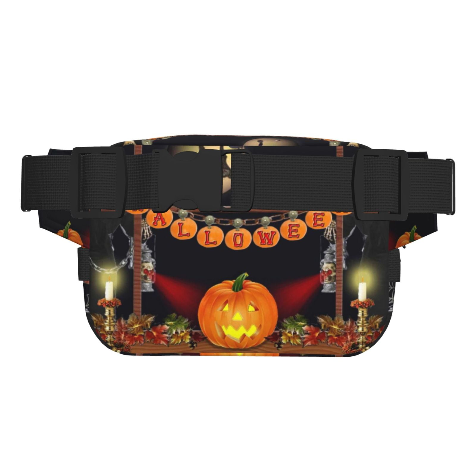 Hirioo Halloween Decoration for Double Layer Waist Bag Adjustable Fanny Pack For Travel Running Hiking