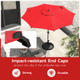 thumbnail image 4 of Abba Patio 9ft Outdoor Patio Umbrella w/ Push Button Tilt and Crank, 8 Ribs, Red, 4 of 11