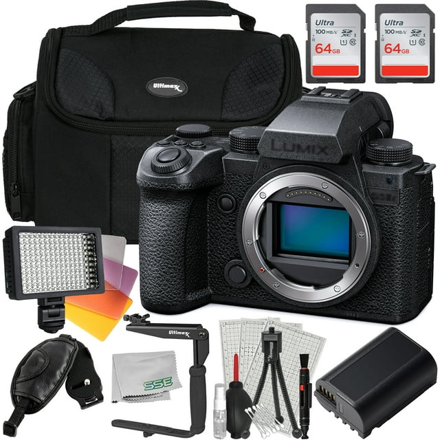 Ultimaxx Essential Panasonic Lumix S5 IIX Mirrorless Camera Bundle (Body Only) - Includes: 2x 64GB Ultra Memory Cards, Replacement Battery & More (22pc Bundle)