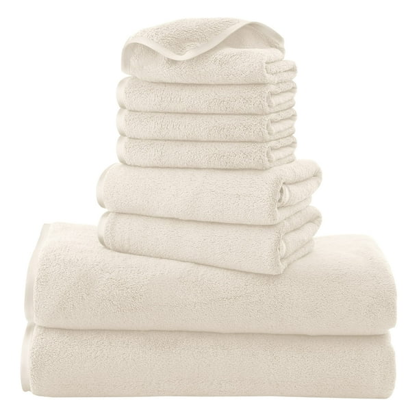 Set de 8 Toallas de Microfibra Cosy Family en Color Crema