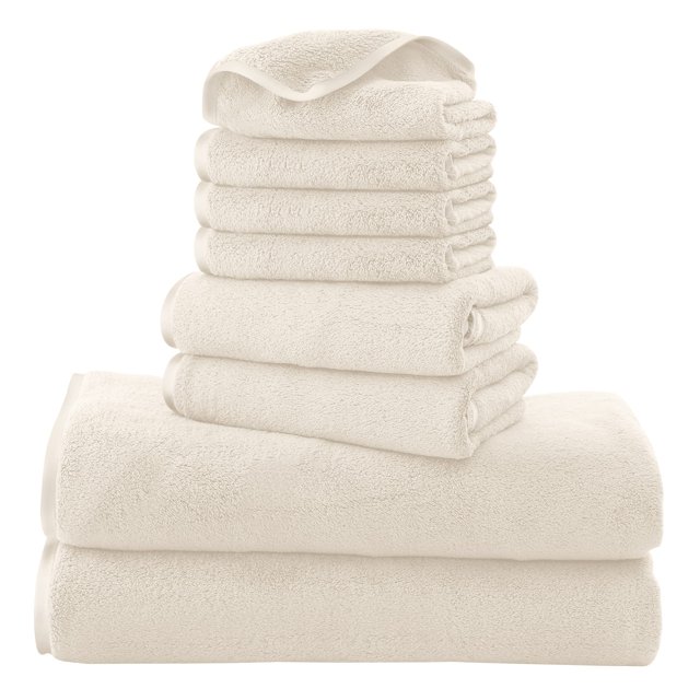 Set de 8 Toallas de Microfibra Cosy Family en Color Crema