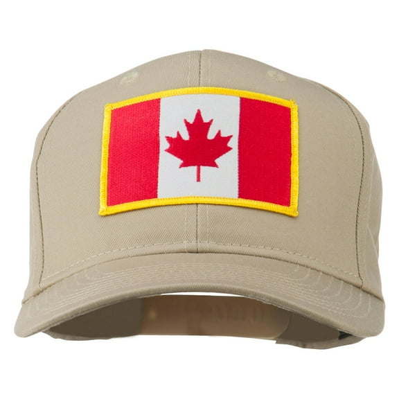 Canada Flag Embroidered Patch Cap - Khaki OSFM