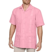 J. METHOD Men's Short Sleeve Cuban Guayabera Button Down Shirts Top XS-4XL [NEMT112]