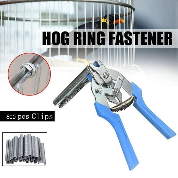 M-Type Pliers for Cage & Installation | Automatic Nail Insertion Tool | Includes Box of M | Ergonomic Grip | Fast Linking for Fencing, Birdcages, Poultry, Pet Cages, Mesh, Gabion