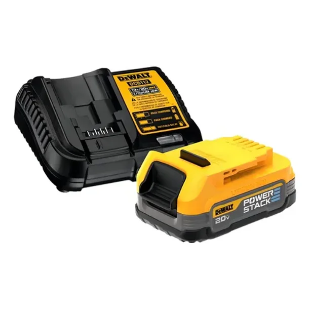 DEWALT 20V MAX* Kit de arranque con batería compacta POWERSTACK y cargador (DCBP034C)