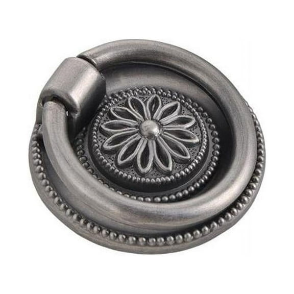 Utopia Alley Medici Cabinet Ring Pull Knob - Decorative Cabinet Drop Pull Knobs for Cabinets and Drawers - Vintage Cabinet Hardware with Hand Finished Pewter - Metal Drawer Pull Knobs 1 5/8"