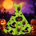 thumbnail image 4 of Fgvctg Halloween Fall Dresses for Women 2025 Funny Sleeveless Cocktail Dresses Oversized Church Dress 1950s Pumpkin Ghost Witch Print Outfit Halloween Crewneck Clothes Green XL, 4 of 4