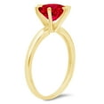 thumbnail image 2 of 1 ct Round Cut Simulated Ruby Solitaire 14K Yellow Gold Womens Engagement Ring, 2 of 3