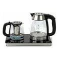 thumbnail image 2 of Middle Persian Iranian Russian Arab Turkish Style Electric Cordless Tea Maker Samovar Stainless Steel Glass Double Kettle Smart Keep Warm Tray Plate, 2 of 2