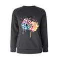 thumbnail image 4 of EHQJNJ Sweat-Shirt pour Femmes Col Rond Graphique Décontracté Manches Longues Raglan Imprimé Pissenlit Coloré Pull Sweat-Shirt Tendance, 4 of 5