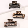 thumbnail image 4 of 2 Pack Hair Claw Clips Tortoise Barrettes Rectangle Shape Clips Fashion Colorful Hair Clips 2.17 Inch Sequins Hair Jaw Clips Matte Rectangle Nonslip Clip, 4 of 4