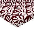 thumbnail image 4 of Ambesonne Art Deco Fitted Sheet, Lady Fan Motif Abstract, Twin Size, Maroon and White, 4 of 5