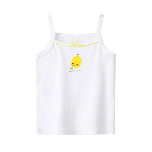 Gibobby Blusas De Niñas Camiseta sin mangas de baile para niños pequeños y niñas (Blanco, 6-7 Años)