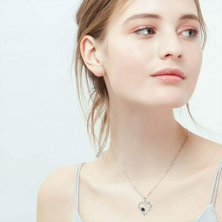 Summer Savings Clearance! Heart-Shaped Dog Paw Pendant Necklace - Pet Memorial Jewelry for Dog Lovers  Personalized Gift for Memorializing Pets