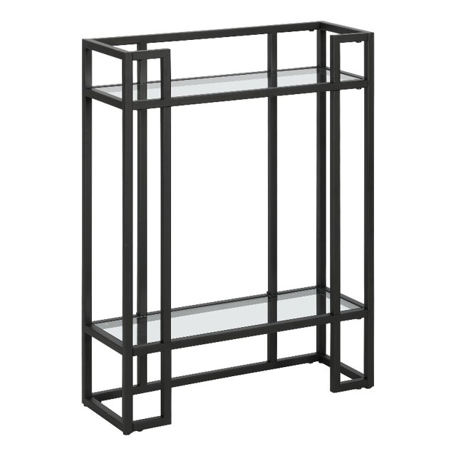 Henn&Hart 22"W Metal/Glass Console Table in Blackened Bronze