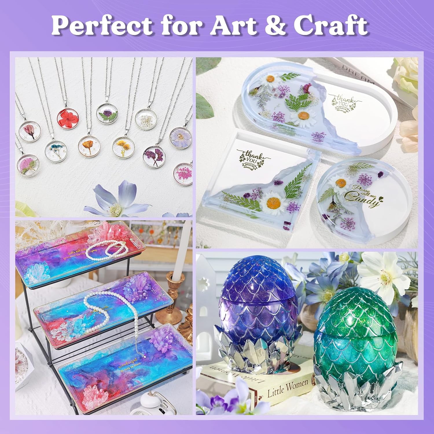LET'S RESIN 64oz Casting Epoxy Resin, Bubble Free & Crystal Clear Epoxy Kit, 2 Part Resin and Hardener for Jewelry Making, Crafts, Tumbler, Art