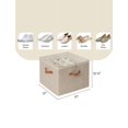 thumbnail image 6 of Shoe Organizer for Closet, Fits up to 16 Pairs, Adjustable Dividers, Fabric Shoe Bins with Clear Cover,Mixing of Brown & Beige, 6 of 9