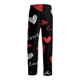 thumbnail image 5 of Fgvctg Valentine's Day Pajamas for Men Casual Sleepwear Wide Leg Pajamas Heart Print High Waisted Pj Pants Stretch Spring Fall Drawstring Lounge Pants with Pockets Wine M, 5 of 6