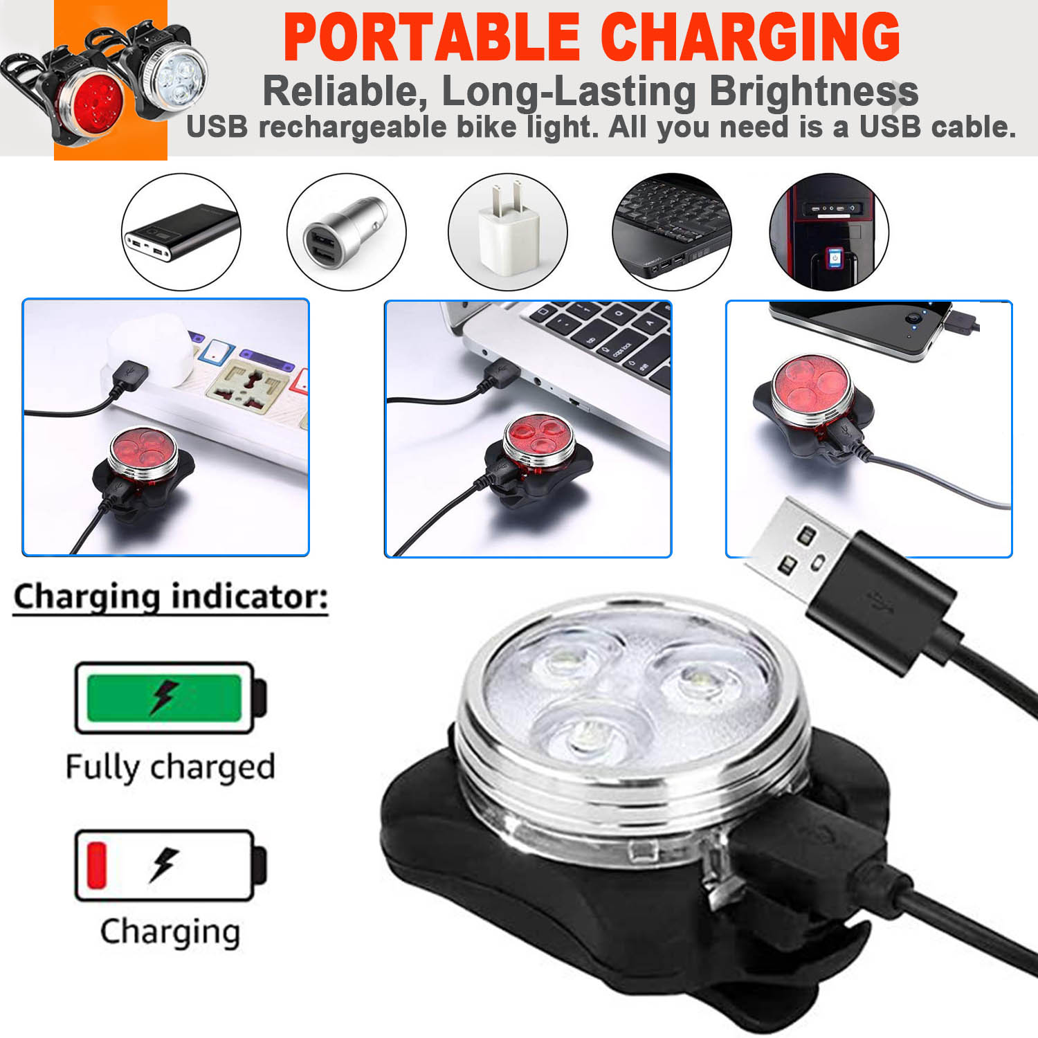 Camkey USB Rechargeable Bike Light Set photo 7
