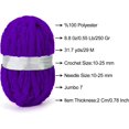 thumbnail image 3 of Minzimin 1Pack Chenille Chunky Yarn Super Bulky Soft Thick Fluffy Jumbo Giant Washable Polyester Big Yarn DIY for Arm Knit Blanket Cushion Bed Sofa Home Decor,0.55LB, 3 of 6