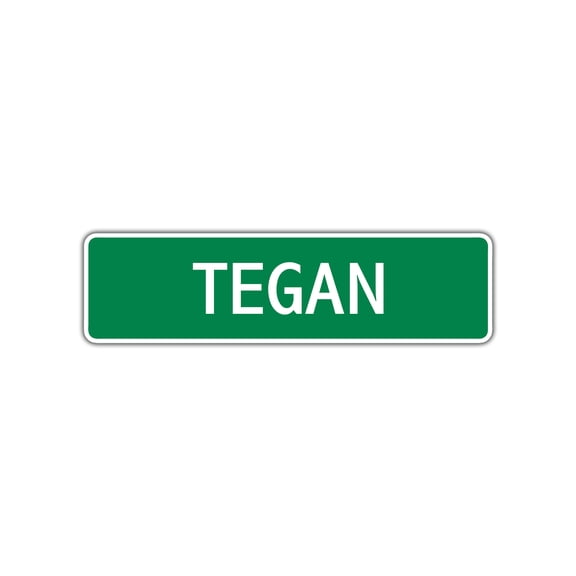 Tegan Girls Name Letter Printed Label Wall Plaque Decoration Indoor Outdoor Aluminum Metal Sign 4"x13.5"
