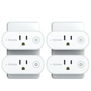 Teckin Smart Plug, Smart Home WiFi Outlet, Works with Siri, Alexa, Google Home Nest Hub and Smartthings, No Hub Required, 2.4GHz WiFi Required(4 Pack)