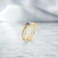 thumbnail image 4 of Gem Stone King 0.52 Ct Heart Shape Blue Tanzanite 18K Yellow Gold Plated Silver Ring (Size 9), 4 of 4
