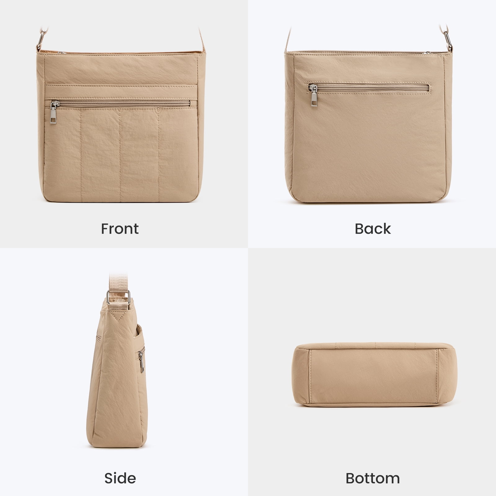 G4Free Nylon Crossbody Bags for Women, Lightweight Casual Quilted Shoulder Handbags for Travel Work