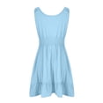 thumbnail image 4 of Efsteb Womens Summer Dresses Sleeveless Crew Neck Tank Dress Solid Color Casual Elastic Waist Mini Sundress (Sky Blue,XL), 4 of 6