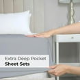 thumbnail image 7 of CGK Linens 6-Piece Extra Deep Pocket Sheet Set With Extra Matching Pillowcases - Queen Size Bed Sheets Fits 18"-24" Mattresses, Steel Blue, 7 of 7
