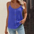 thumbnail image 2 of JULMCOMO Tank Tops for Women Scoop Neck Adjustable Spaghetti Strap Casual Loose Fit Camisole Tops Sleeveless Summer Button Down Shirts Blue M, 2 of 7
