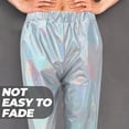 thumbnail image 5 of Shiny High Waist Stretch Jogger Pants Hip-hop Loose Trousers, 5 of 5