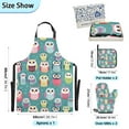 thumbnail image 3 of Various Color Owls 5 Pcs Kitchen Set Heat Resistant Oven Mitts and Non-Slip Pot Holders with Adjustable Cooking Apron, 3 of 6